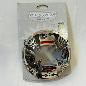 Yankee Candle Illuma-Lid Christmas tree Silver Snowman Candle Jar Topper New